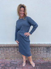 Load image into Gallery viewer, Grey Ribbed Sweater Set
