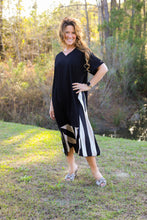 Load image into Gallery viewer, Black Stripe Tee Dress
