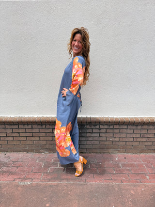 Flower Caftan Maxi Dress
