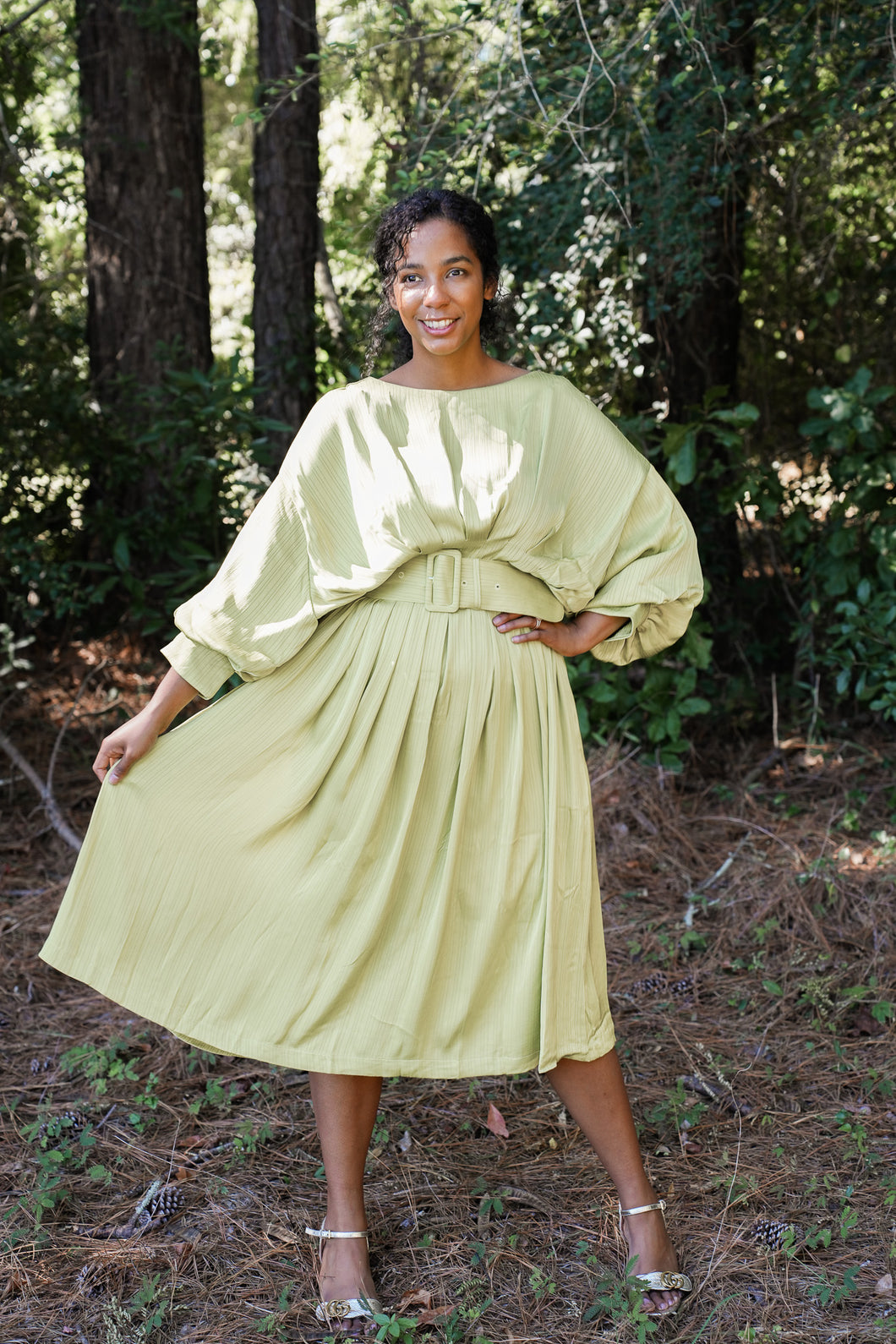 Chartreuse Silk Dress