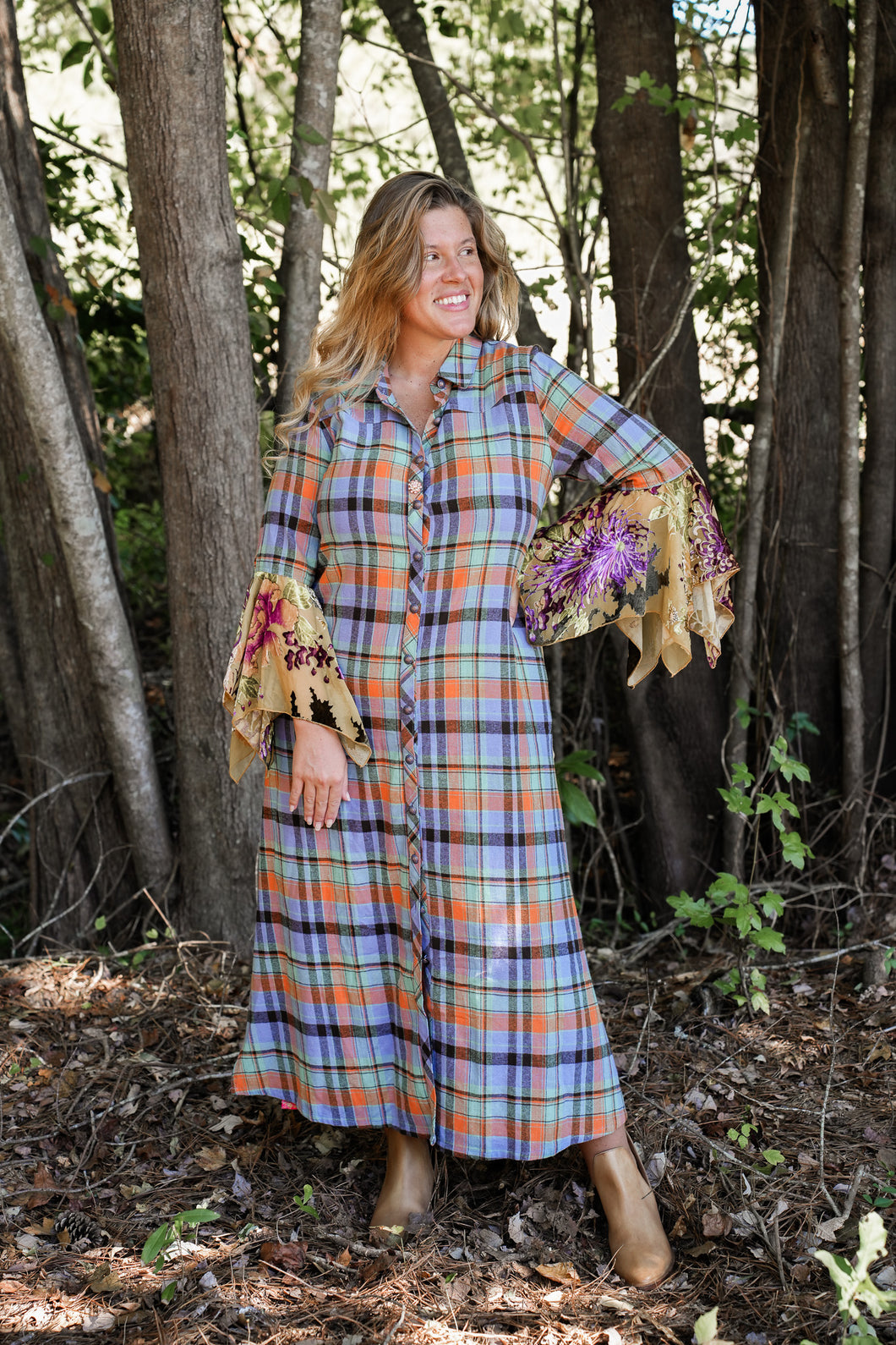 Gigi Peacock Plaid Dress