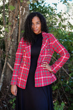 Load image into Gallery viewer, Red Plaid Tweed Blazer
