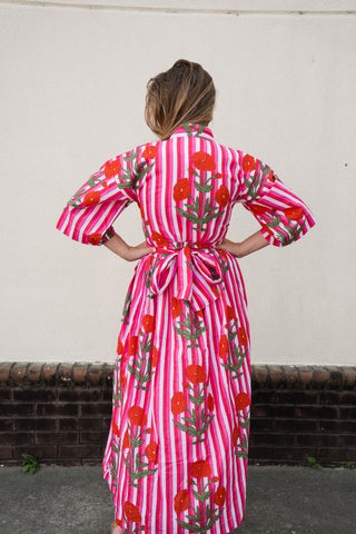 Scarlet Stripe Wrap Dress