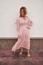 Load image into Gallery viewer, Evelyn Pink Lace Dress
