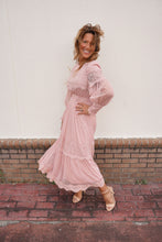 Load image into Gallery viewer, Evelyn Pink Lace Dress
