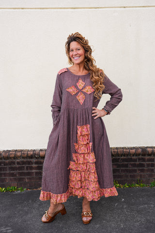 Painted Desert Ruffle Dress