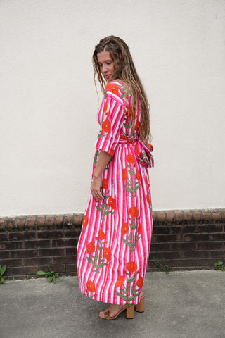 Scarlet Stripe Wrap Dress