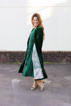 Load image into Gallery viewer, Green Velvet Duster Jacket
