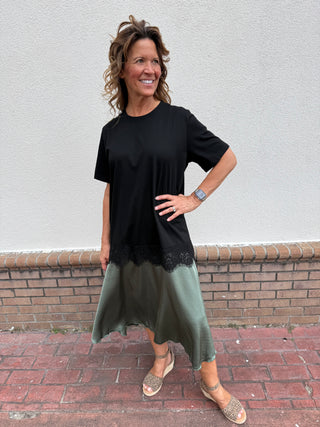 Black Silk Tee Dress