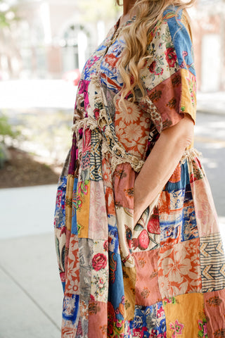 Merry Masquerade Patchwork Dress