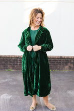 Load image into Gallery viewer, Green Velvet Duster Jacket
