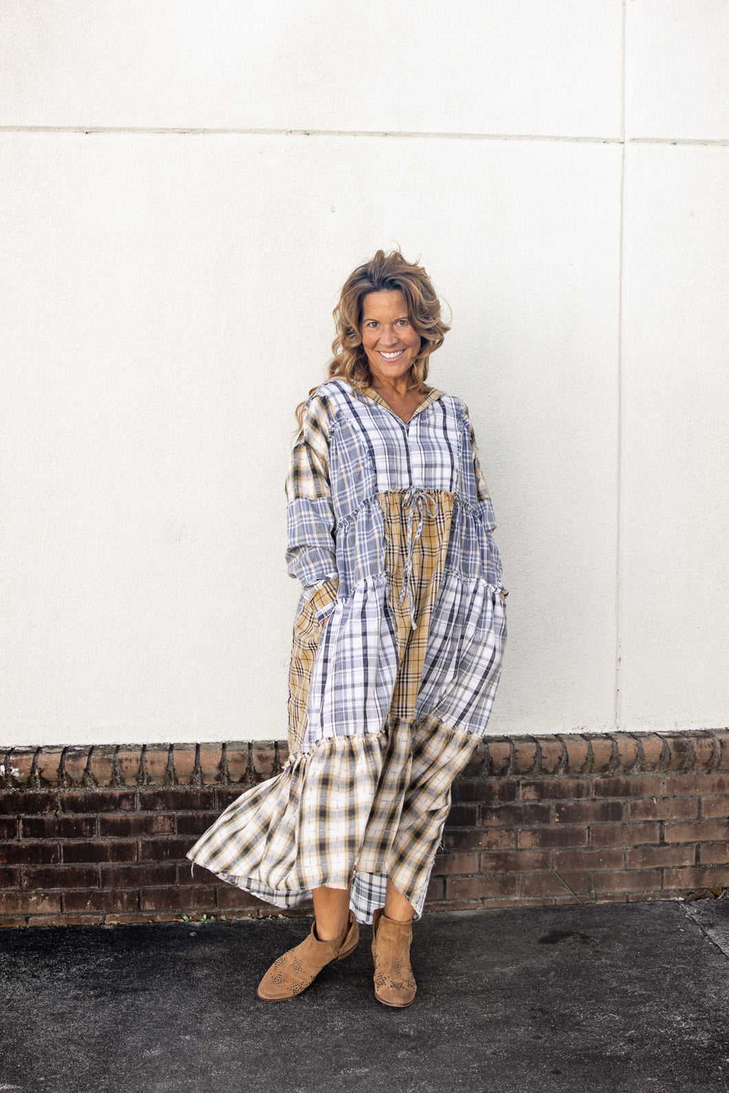 Plaid Hoodie Dress