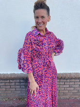 Load image into Gallery viewer, Silky Pleated Leopard Dress
