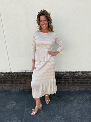 Simple Silky Pleated Set