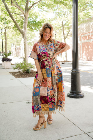 Merry Masquerade Patchwork Dress