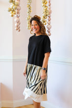 Load image into Gallery viewer, Monroe Black Stripe Silk Dress

