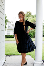 Load image into Gallery viewer, Velvet Tiered Swing Dress
