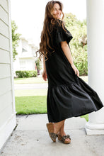 Load image into Gallery viewer, Black Ruffle Tee Dress
