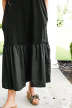 Load image into Gallery viewer, Black Ruffle Tee Dress
