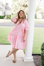 Load image into Gallery viewer, Briar Rose Pink Tiered Hi Lo Dress
