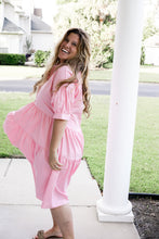 Load image into Gallery viewer, Briar Rose Pink Tiered Hi Lo Dress
