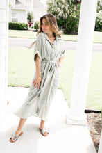 Load image into Gallery viewer, Sage Cream Ruched Dress
