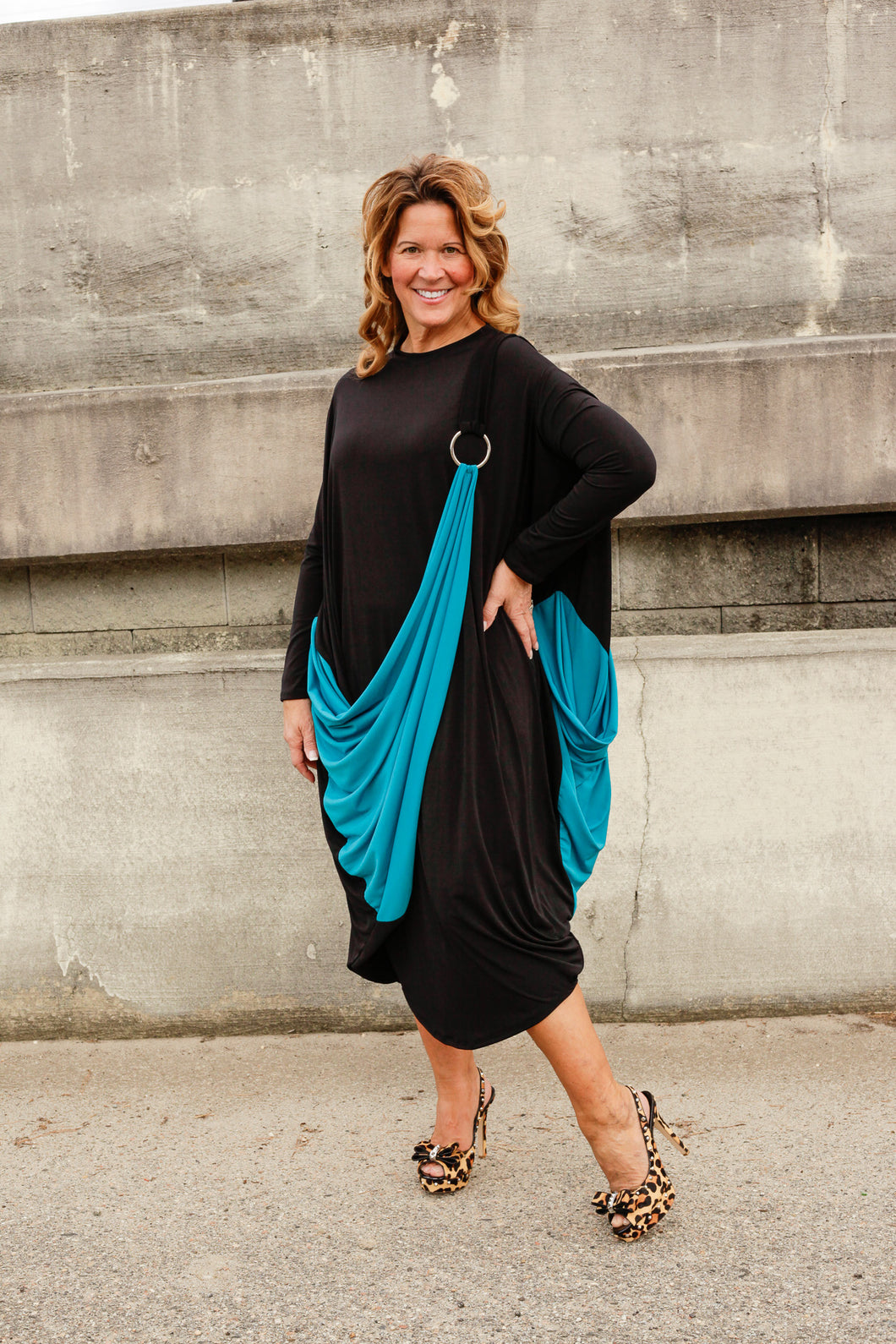 Black Draped Dress