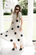 Load image into Gallery viewer, Silky Pleated Polka Dot Dress
