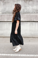 Load image into Gallery viewer, Black Ruffle Tee Dress
