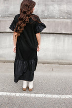 Load image into Gallery viewer, Black Ruffle Tee Dress
