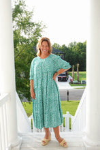 Load image into Gallery viewer, Bonnie Green White Floral Tiered Maxi Dress
