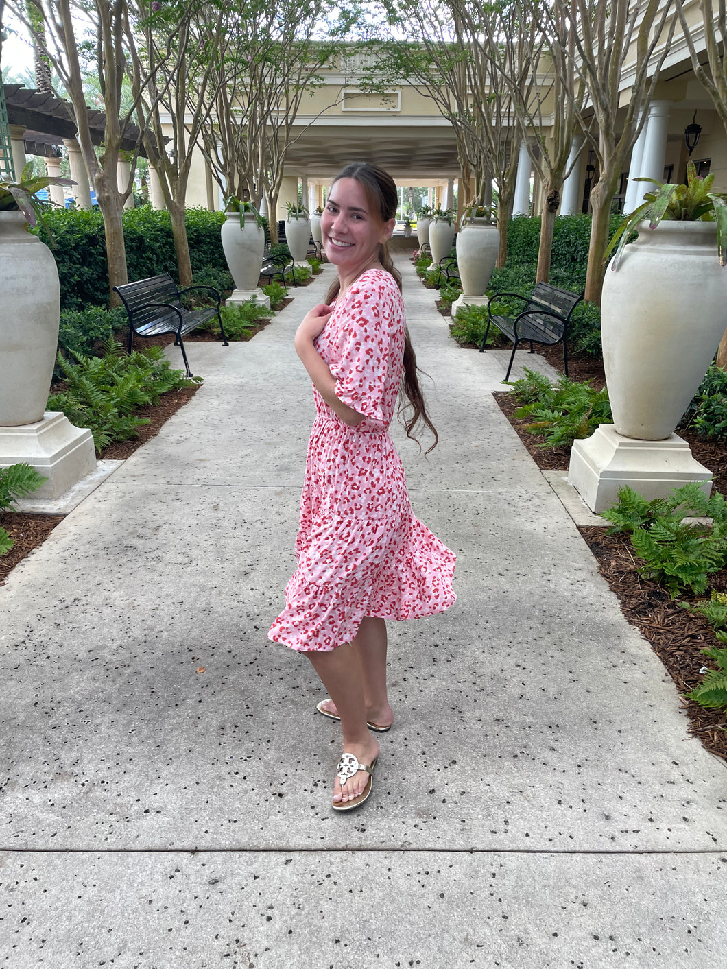 Sweetheart Pink Leopard Dress