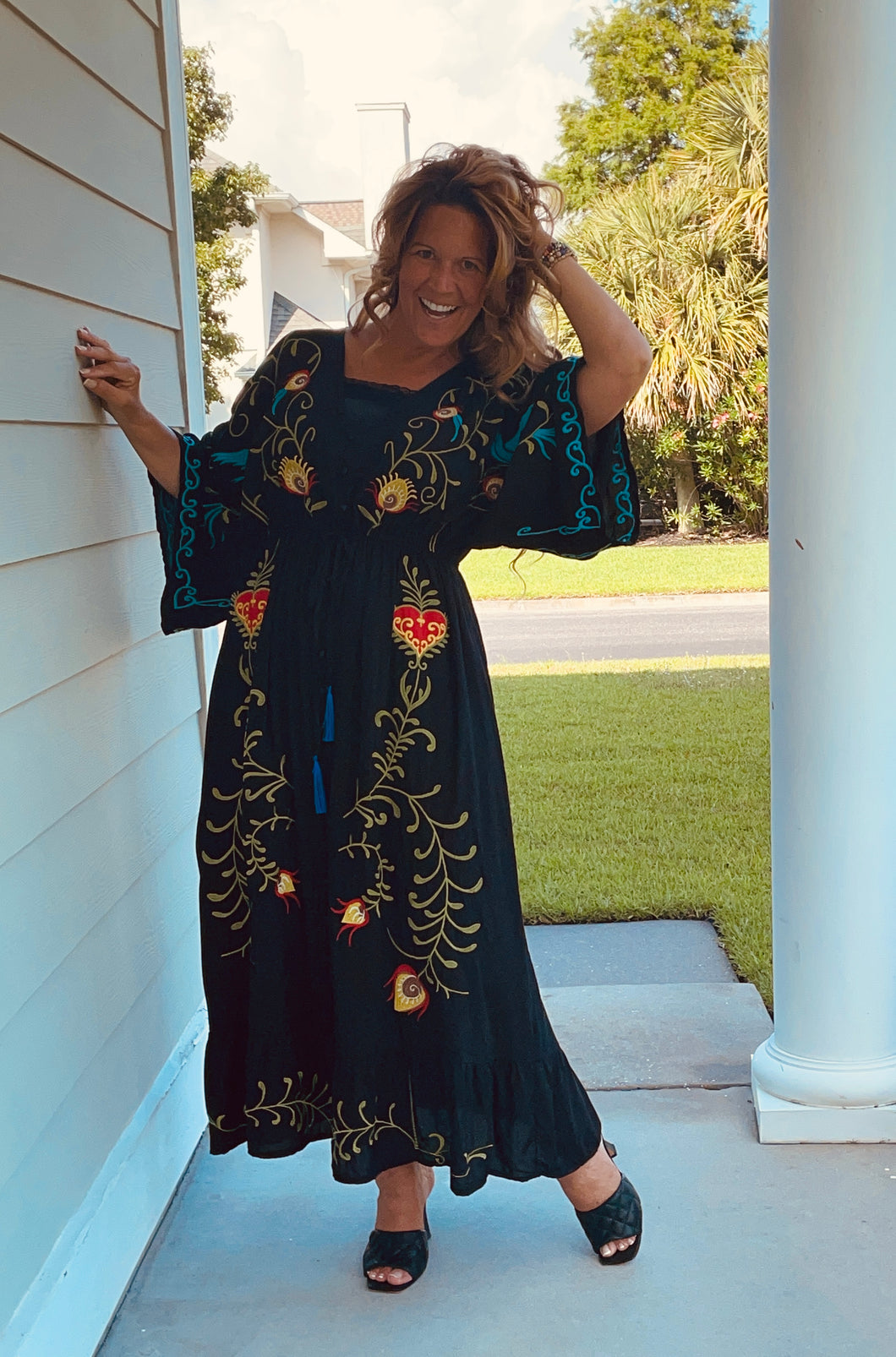 Raven Embroidered Maxi Dress