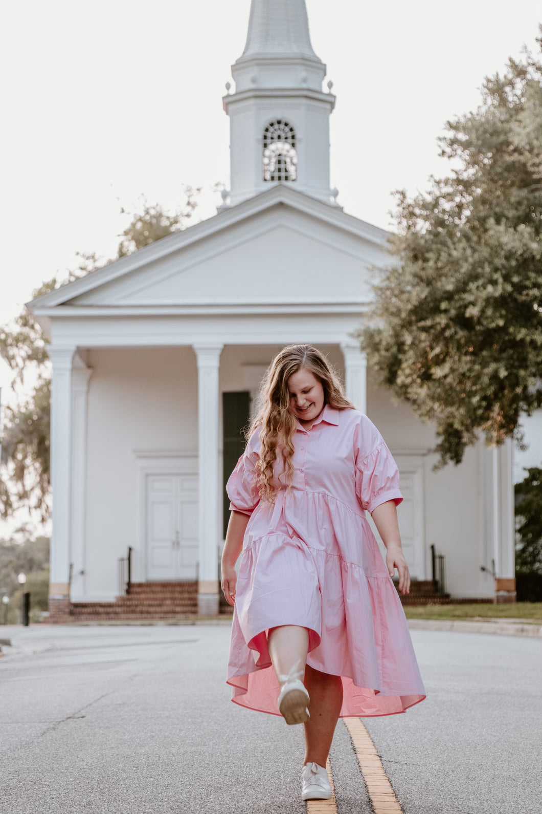 Briar Rose Pink Tiered Hi Lo Dress