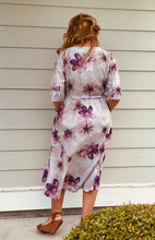 Load image into Gallery viewer, Lavender Floral Drawstring Waist Cotton Dress
