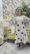 Load and play video in Gallery viewer, Silky Pleated Polka Dot Dress
