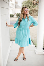 Load image into Gallery viewer, Trixie Tiered Swing Shirt Dress
