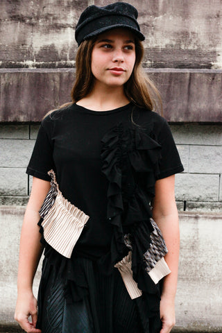 Miss Match Ruffle Tee Top