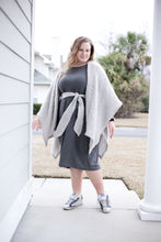 Load image into Gallery viewer, Michael Stars Grey Belted Shawl Cardigan
