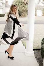 Load image into Gallery viewer, Stella Black White Striped Hi Lo Blouse

