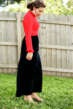 Load image into Gallery viewer, Vintage Red Black Velvet Maxi Dress
